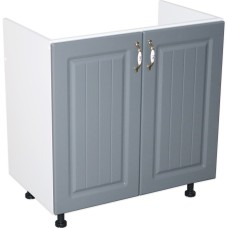 Masca pentru chiuveta cu 2 usi 80 cm Zebra, Alb/MDF Gri, fara blat, 80 x 82 x 50 cm